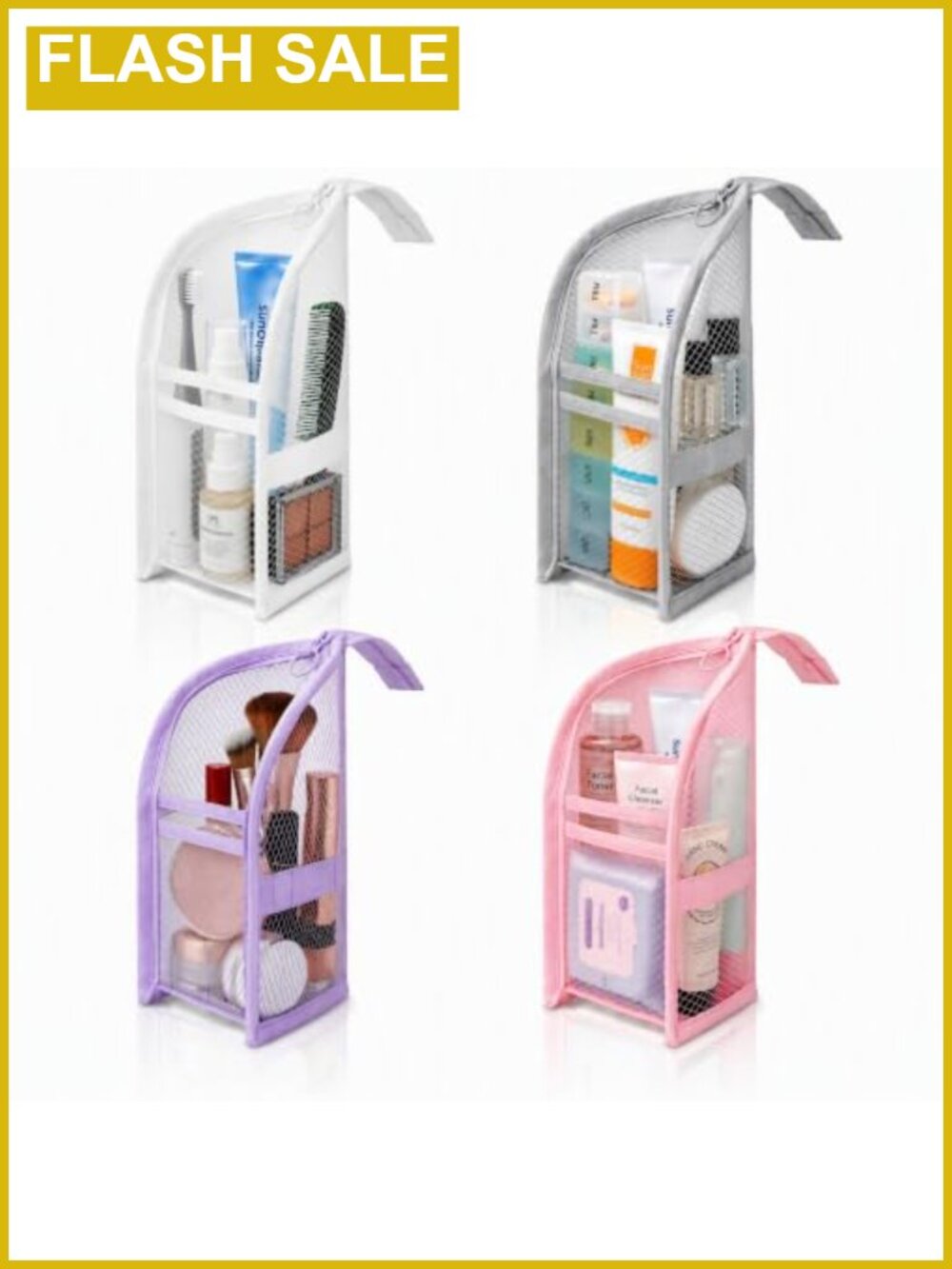 Standing Toiletry Bag Waterproof EVA Travel Organizer Portable 4-Pack